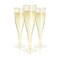 48 pk Champagne Flutes Plastic Disposable - Gold Glitter - 4.5 oz Fairy Stemware